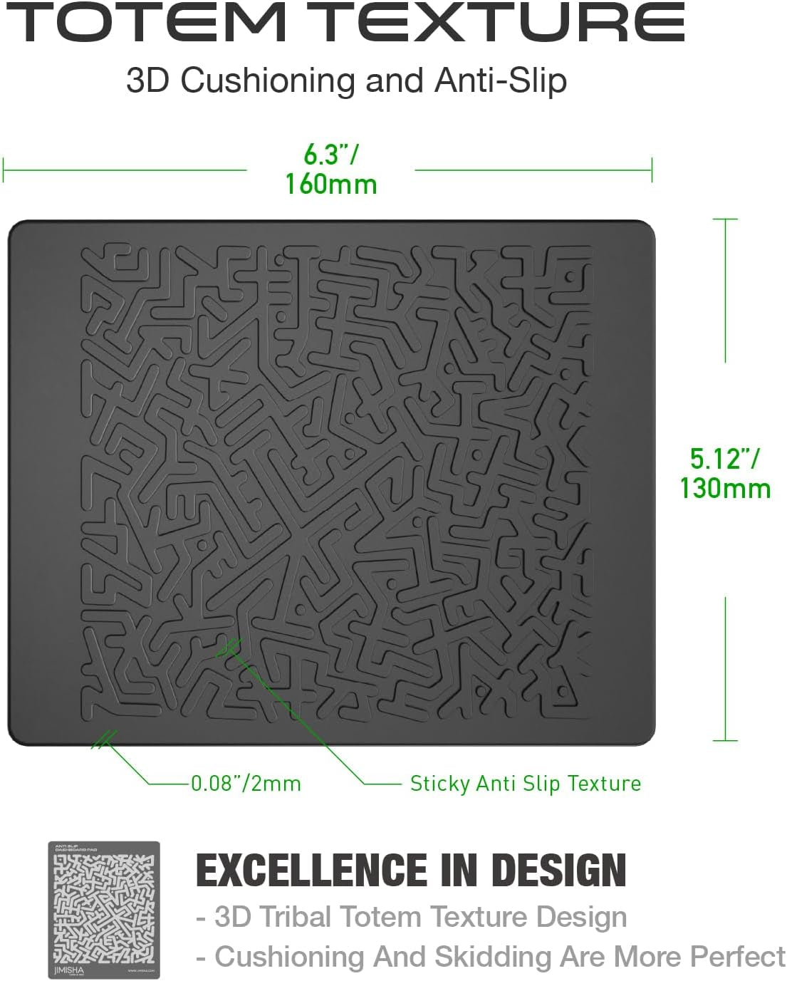 Car Dashboard Non Slip Mat,  anti Slip Pad, anti Slide Sticky Dash Pad, Multifunctional Fixate Gripping Gel Pad for Radar Detector, Cell Phone, Keys, Glass, GPS, Coins 6.3X5.1 Inch (2 Pack)