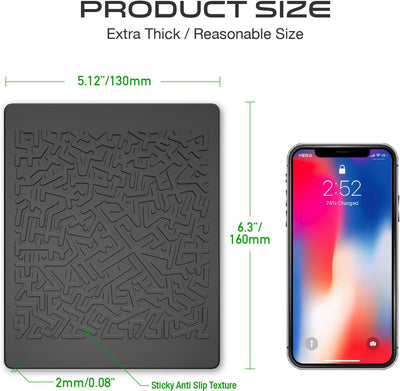 Car Dashboard Non Slip Mat,  anti Slip Pad, anti Slide Sticky Dash Pad, Multifunctional Fixate Gripping Gel Pad for Radar Detector, Cell Phone, Keys, Glass, GPS, Coins 6.3X5.1 Inch (2 Pack)